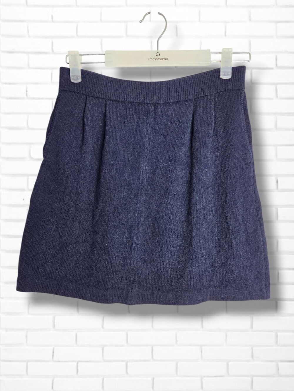 St John Santana Knit Navy Blue Mini Skirt Size 8